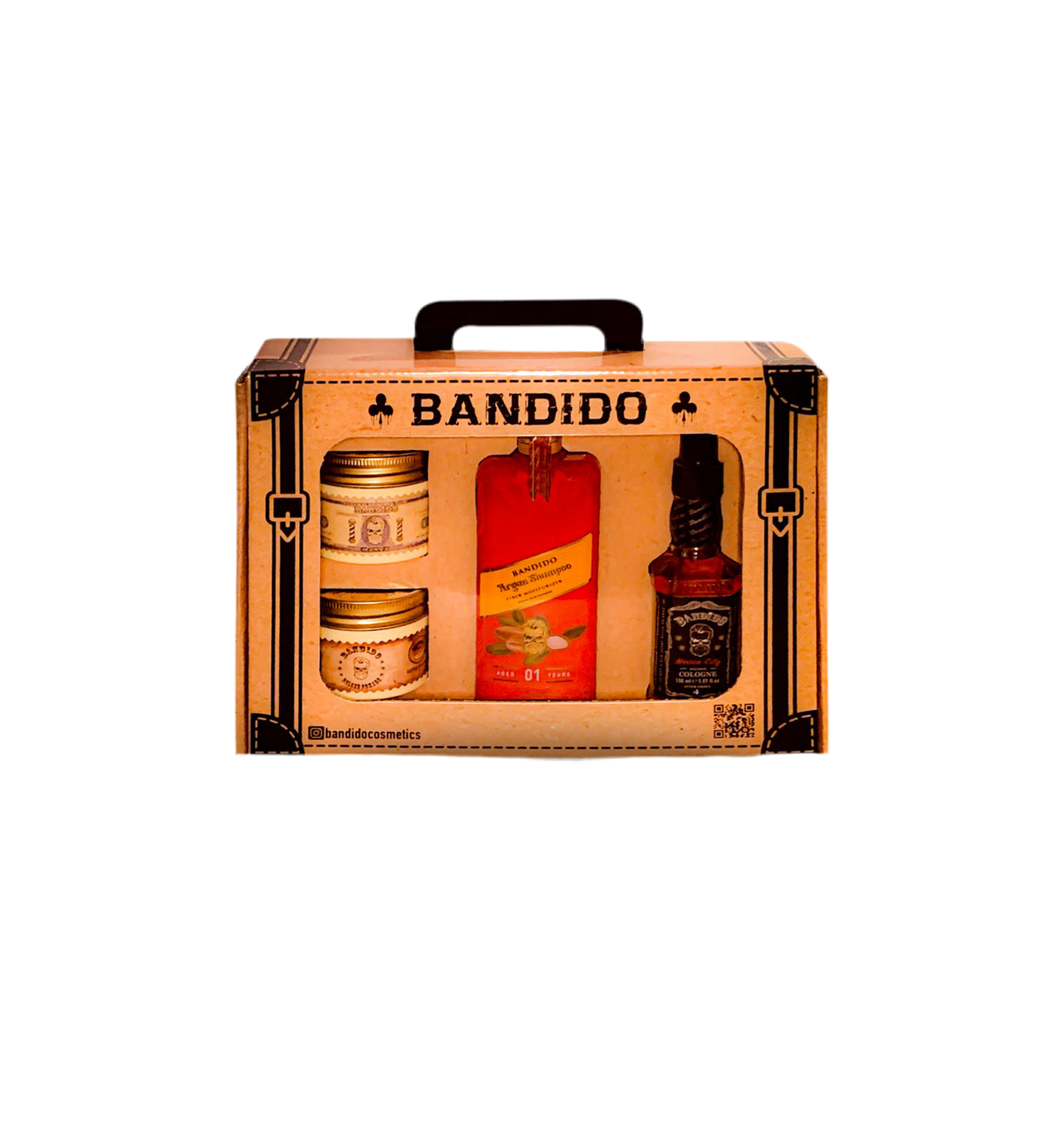 Bandido Cadeau Set. Argan shampoo. Dleuxe pomade. Natural Matte Wax. Colonge