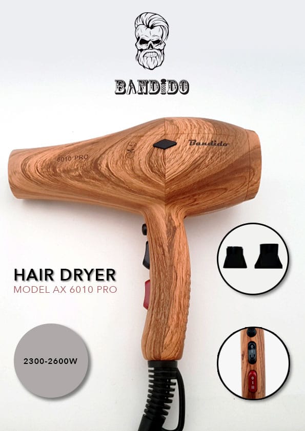 Bandido Pro hair dryer 2600 watts wooden