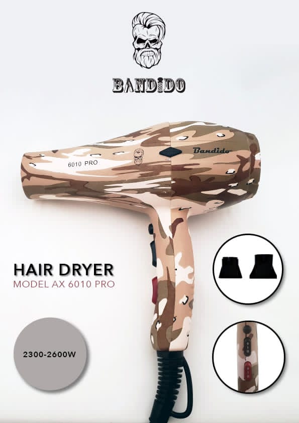 Bandido Pro hair dryer 2600 watts army
